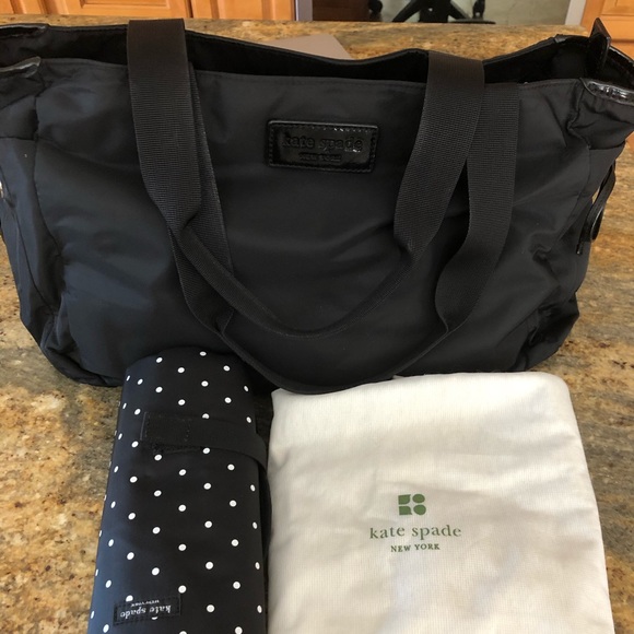 kate spade Bags Euc Auth Kate Spade Black Nylon Diaper Bag Poshmark